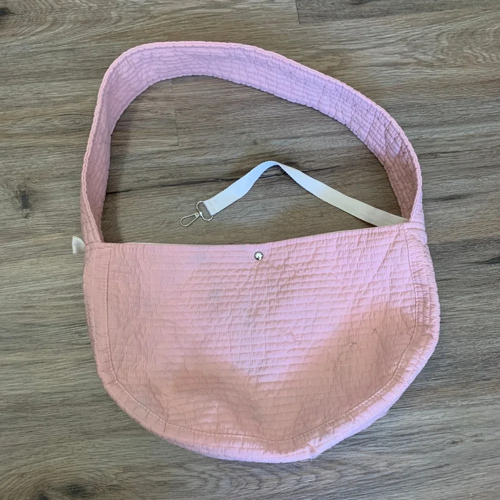Natuya Pink Quilted Pet Carrier Sling Small Dog Cat Hands Free Travel Bag